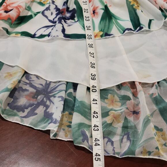 Sweet Pea for New York & Company Strapless Floral M Hi Low Dress Lined No Belt - Picture 8 of 10